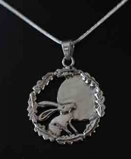Reflective Hare Pendant