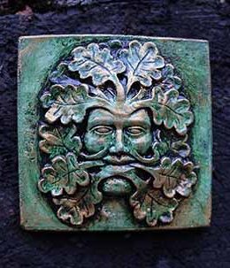 Traditional Green Man Wall Tile