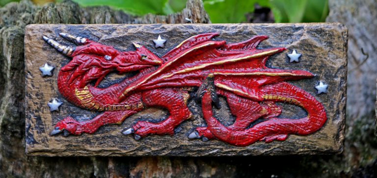 4. Welsh Dragon Slate Effect Plaque - Spirit of the Green Man